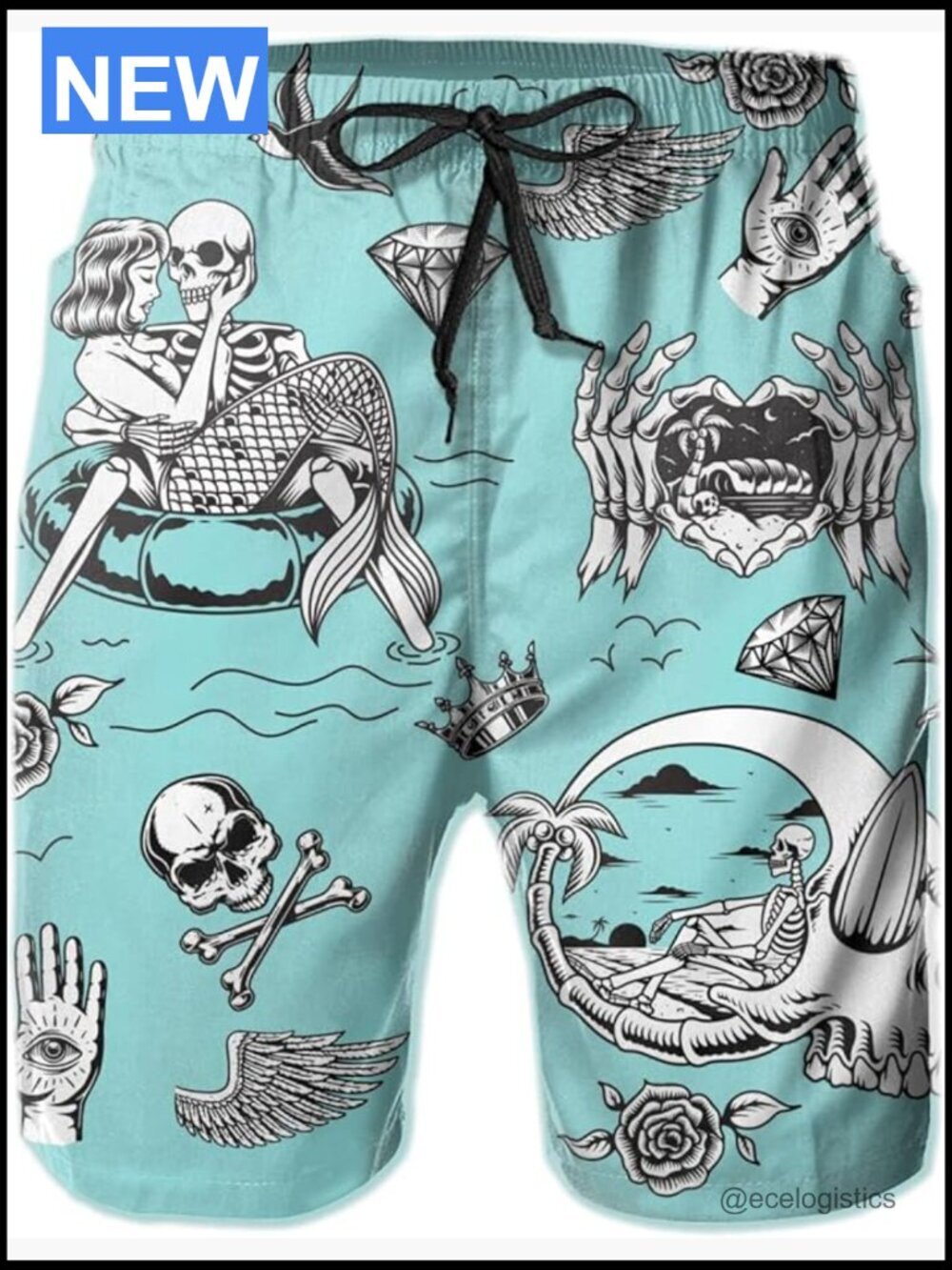 Men's Quick Dry Swim Trunks with Pockets Board Shorts